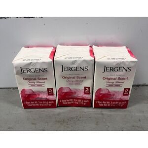 Jergens Mild Soap Original Scent Cherry Almond Moisturizing 3 Oz (Lot of 6 Bars)